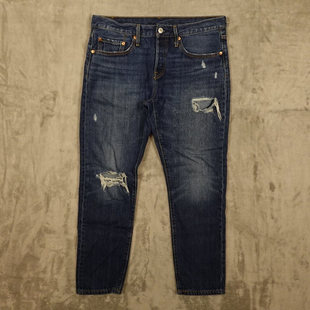 Levi's jeans 501 Original fit women's 30‎ tall blue denim red tab button fly